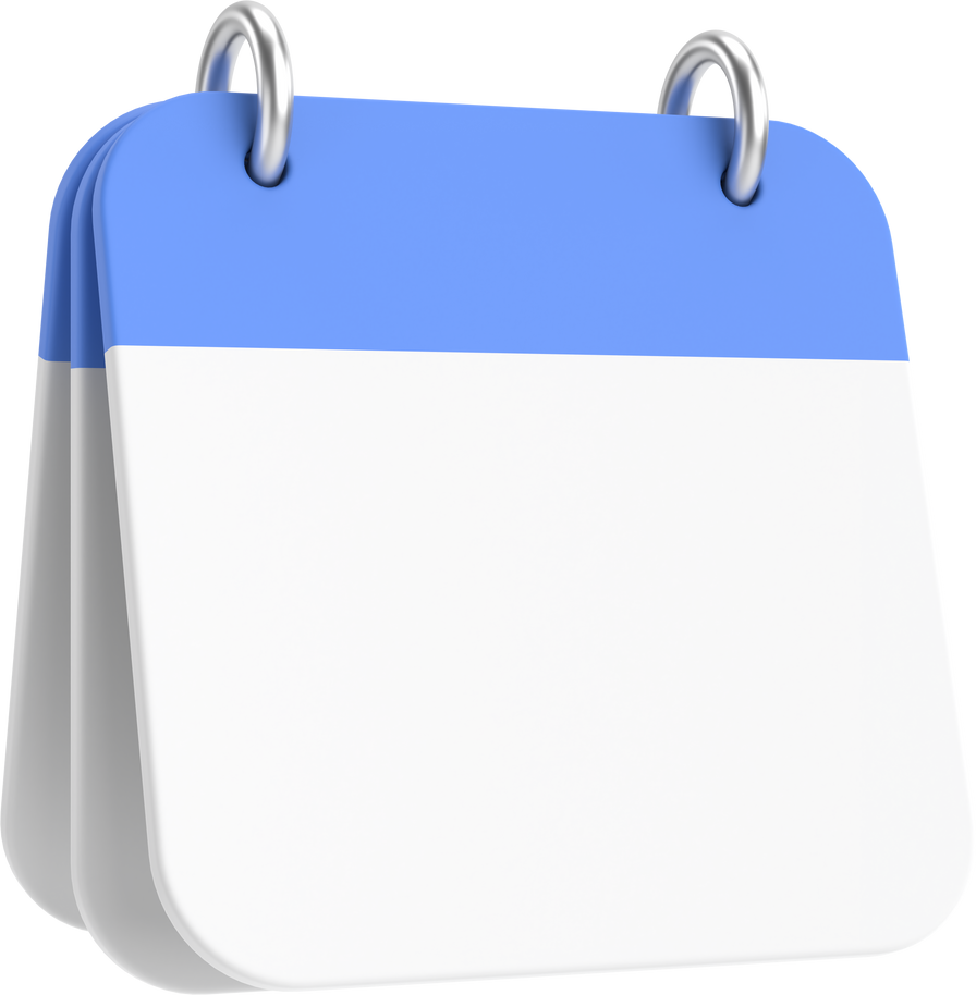 Empty calendar. 3D calendar. 3D illustration.